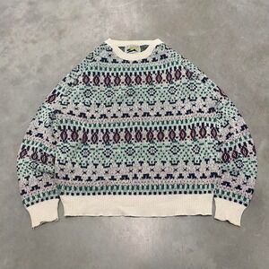 Vintage 90s y2k knit sweater grandpa oversized